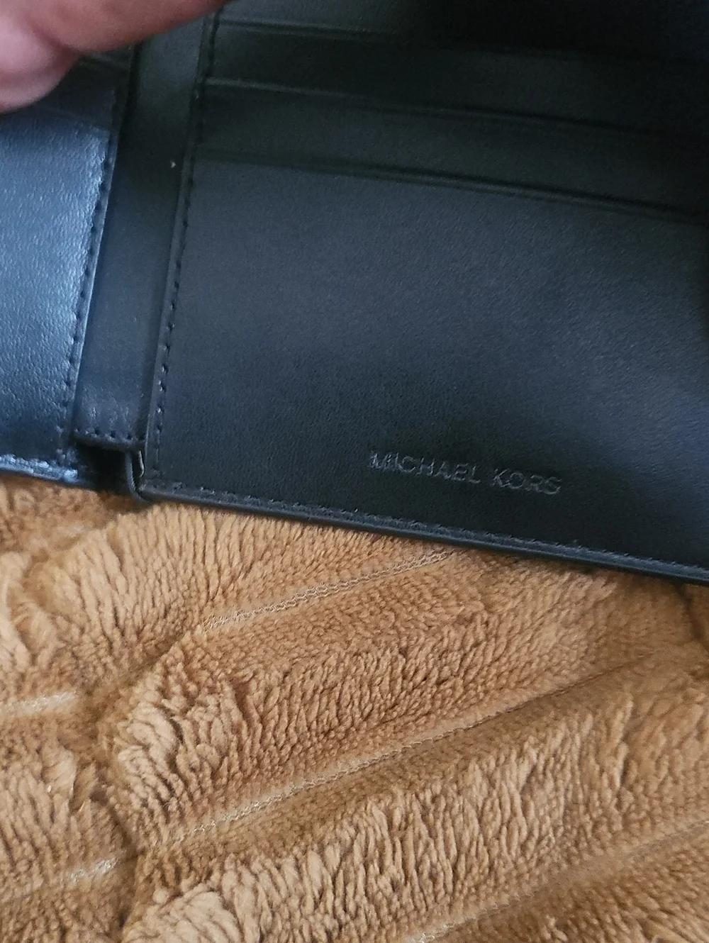 Michael Kors Black Textured Slim Billfold Wallet